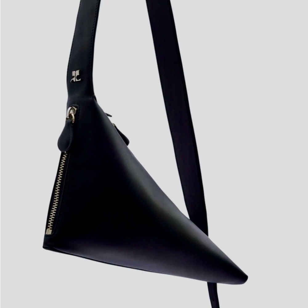 Very special & unique shape small Courreges , wristlet, shoulder crossbody bag .
